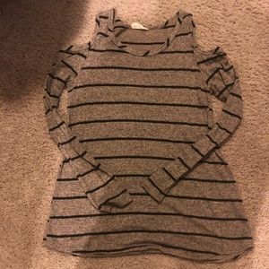 Gray with black stripes shirt